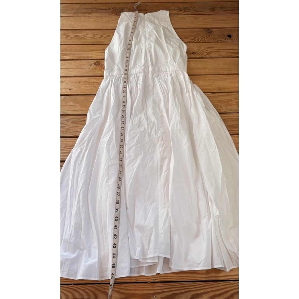 J Crew NWT $198 Women’s High Neck Poplin Sleeveless midi dress size 4 White P9 - Picture 7 of 8